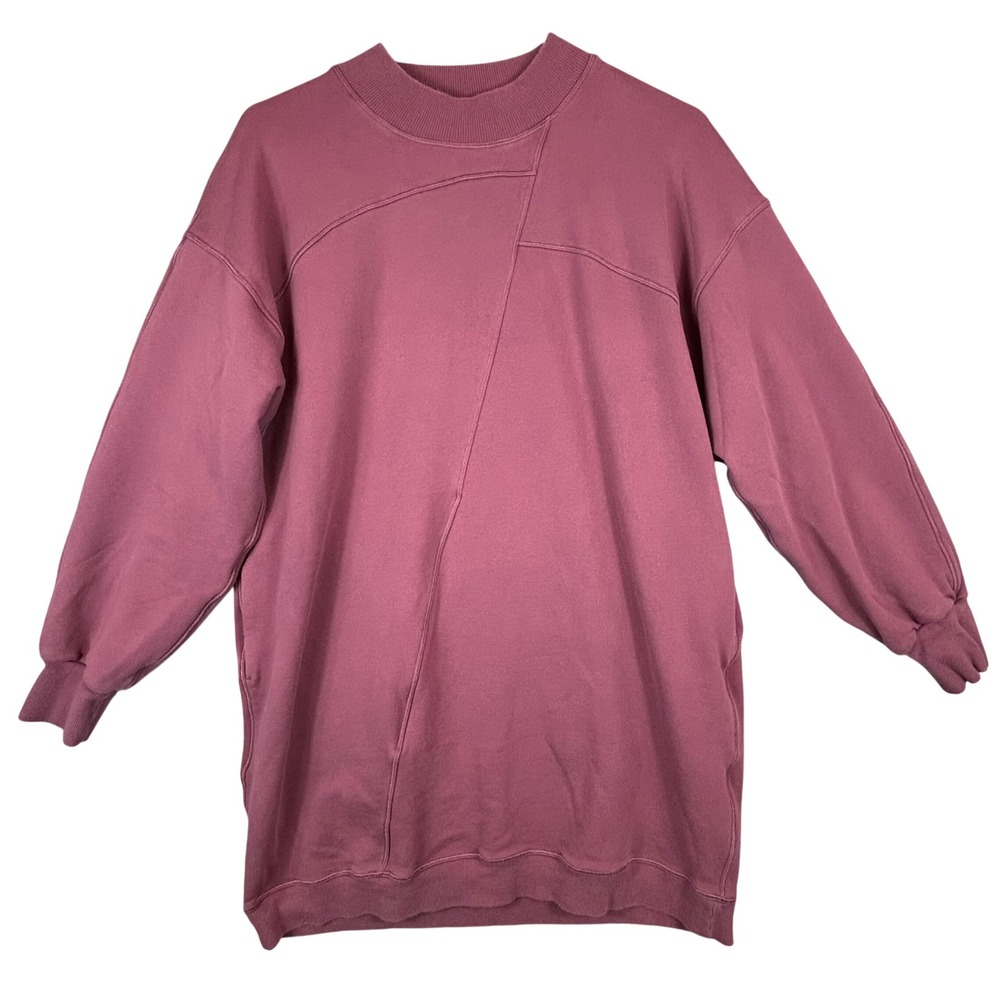 Lululemon Broken Beats Oversized Mock Neck Sweatshirt‎ Dress Rose Pink Size M
